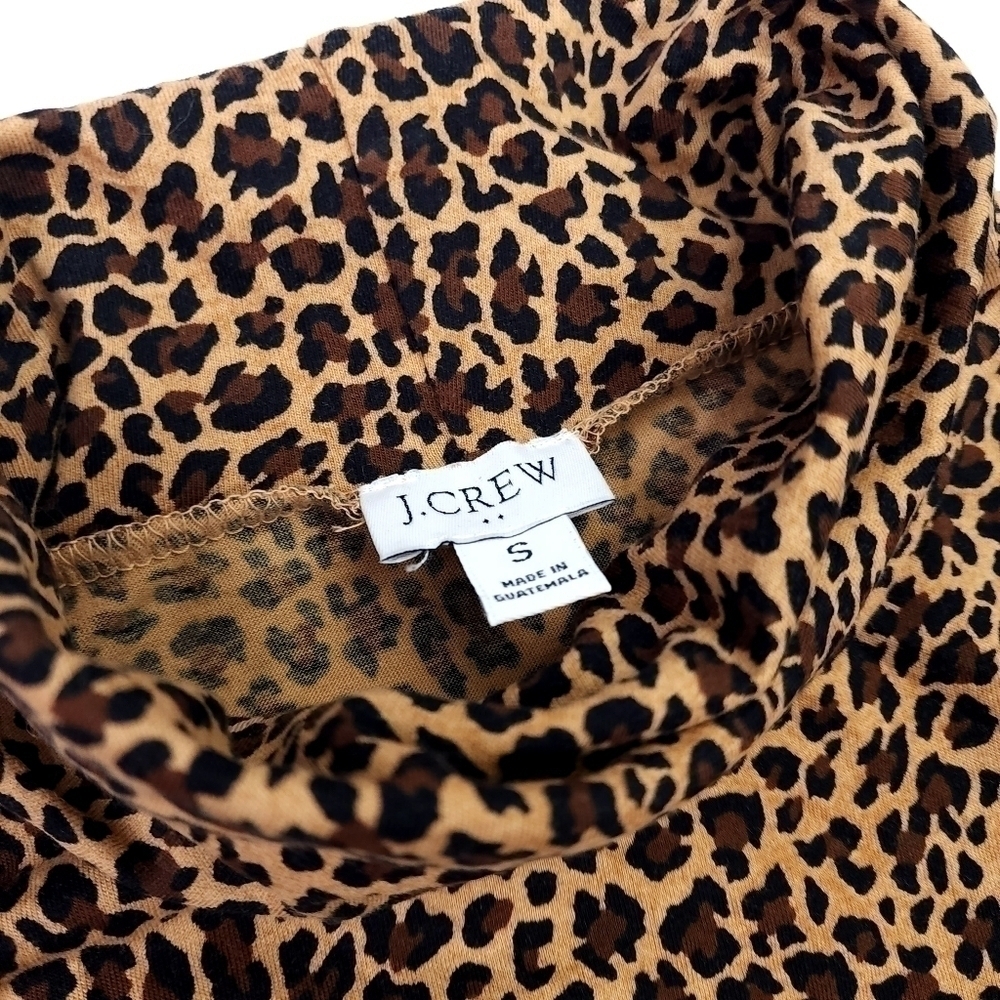 J. Crew Leopard Print Turtleneck Sz S Long Sleeve… - image 3